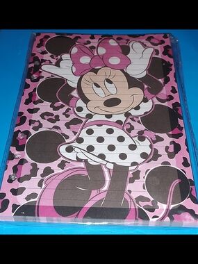 Minnie Mouse Pink Pattern Notebook - Lined Stationery